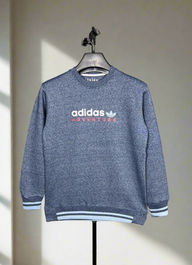 Embriodered ADIDAS Round Neck Imported Men's Sweatshirt TW:- 713