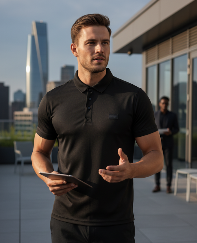 DRY-FIT BLACK COLLAR SOFT AND MILKY T-SHIRT TW:-201