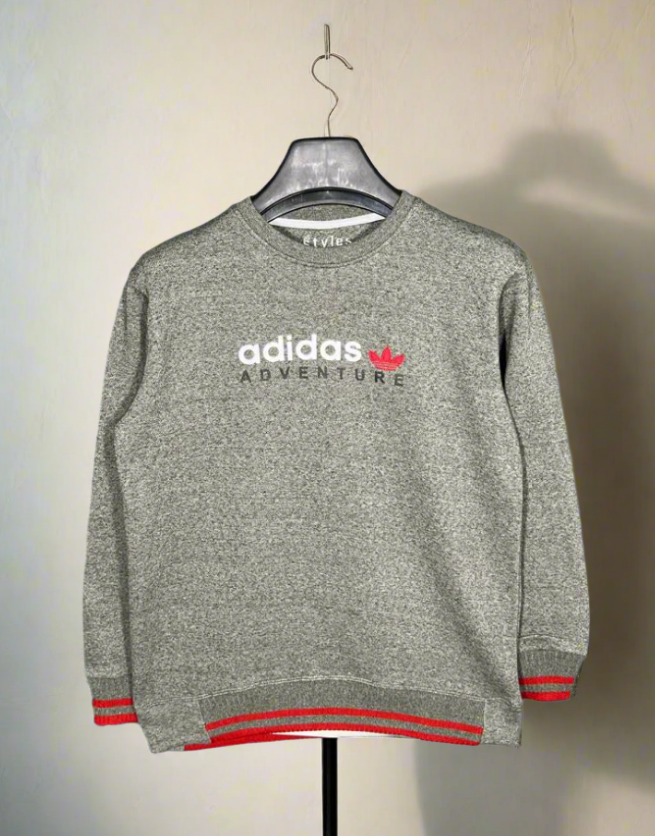 Embriodered ADIDAS Round Neck Imported Men's Sweatshirt TW:-