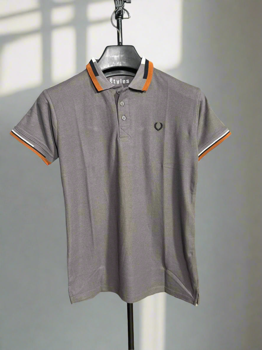 BB EMB basic polo GREY