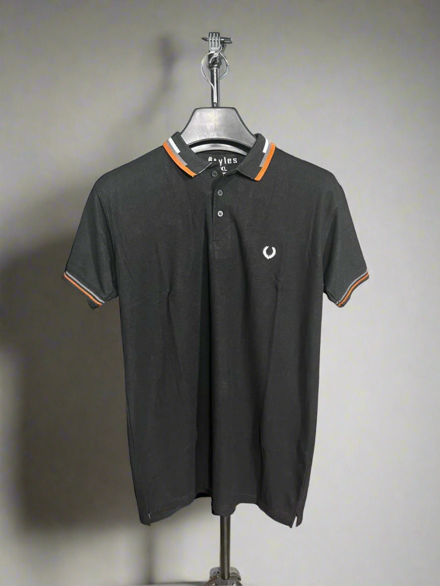 BB EMB basic polo BLACK