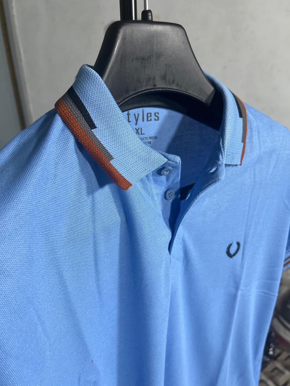 BB EMB basic polo LIGHT BLUE