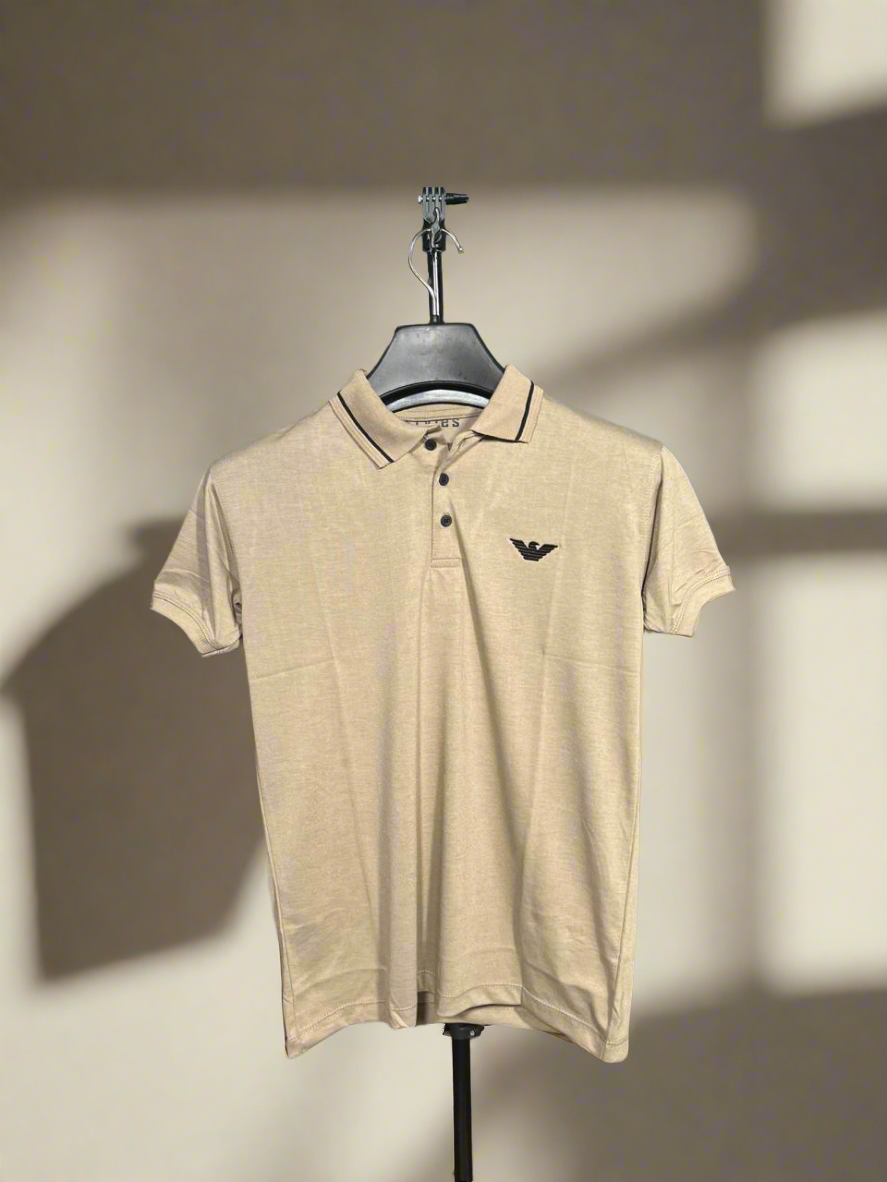 ARMANI Emb Collar T shirt Gold