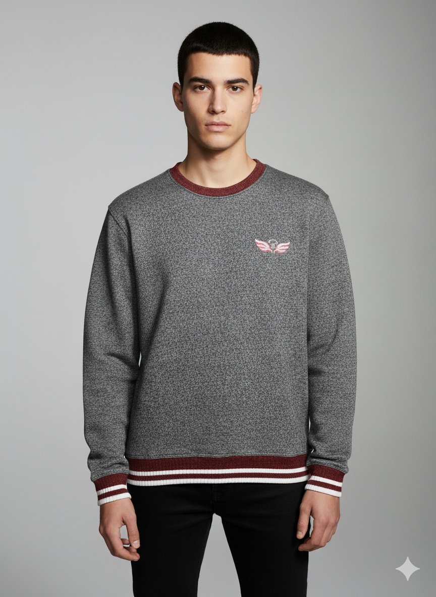 H EMBRIODERED Round Neck Imported Men's Sweatshirt  TW:- 745