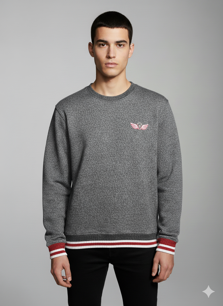 H EMBRIODERED Round Neck Imported Men's Sweatshirt  TW:- 746