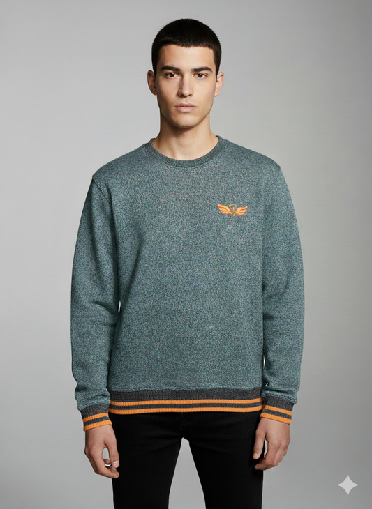 H EMBRIODERED Round Neck Imported Men's Sweatshirt  TW:- 744