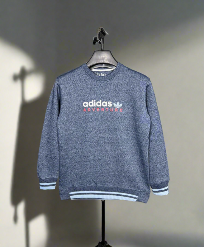 Embriodered ADIDAS Round Neck Imported Men's Sweatshirt  TW:-711