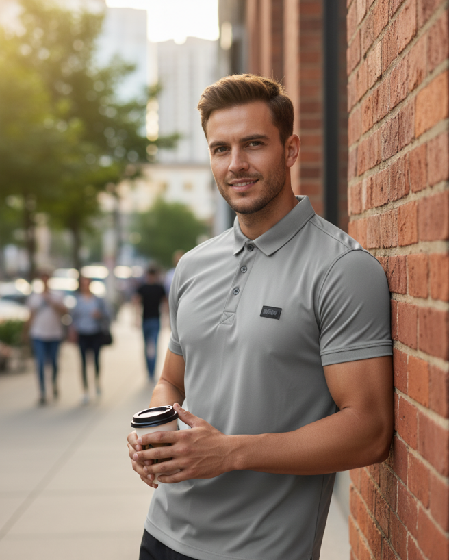 DRY-FIT GREY COLLAR SOFT AND MILKY T-SHIRT  TW:-203