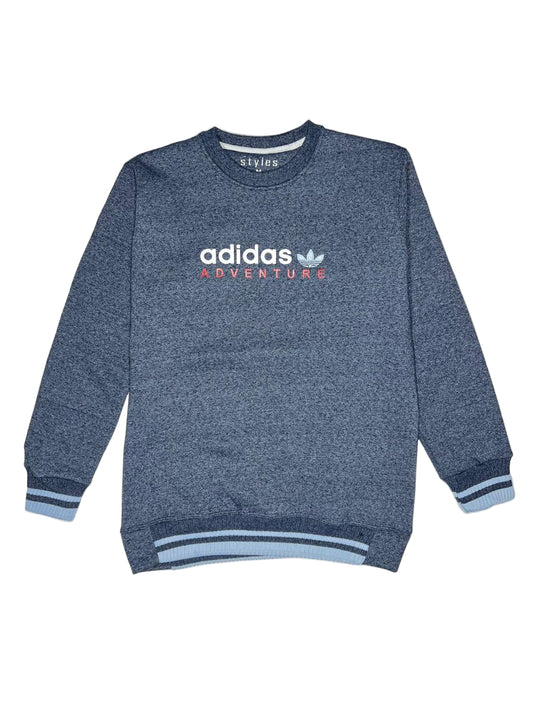 Embriodered ADIDAS Round Neck Imported Men's Sweatshirt  TW:- 713