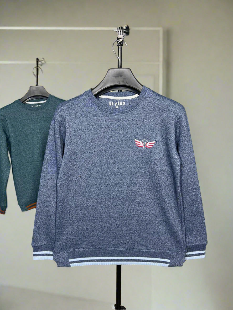 H EMBRIODERED Round Neck Imported Men's Sweatshirt  TW:- 742