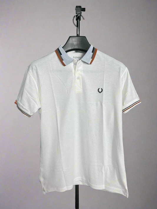 BB EMB basic polo WHITE