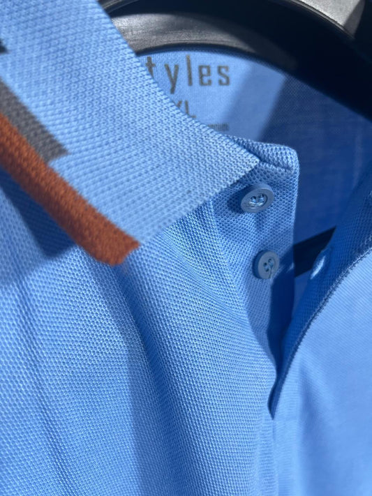 BB EMB basic polo LIGHT BLUE