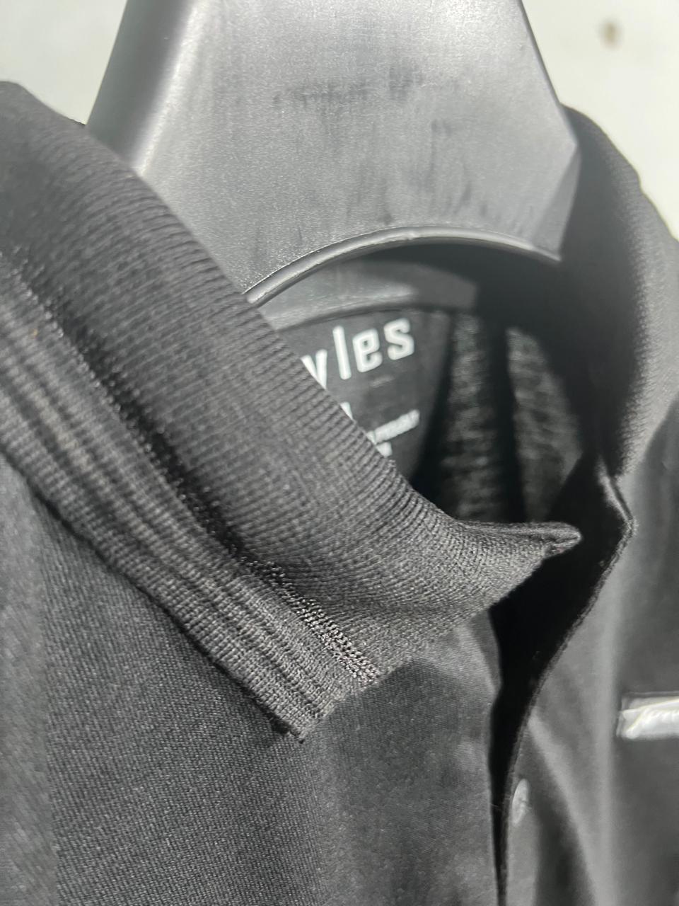 TOMMY Emb Collar T shirt BLACK