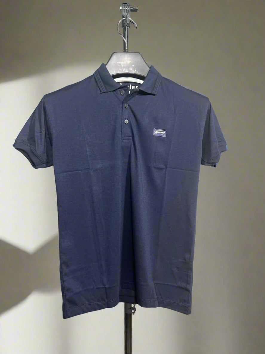 TOMMY Emb Collar T shirt BLUE