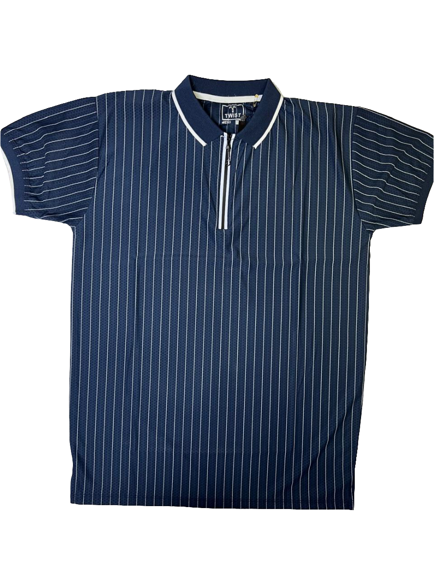 TWIST LINING INTER COLLAR DRI-FIT-T-SHIRT BLUE  TW-11