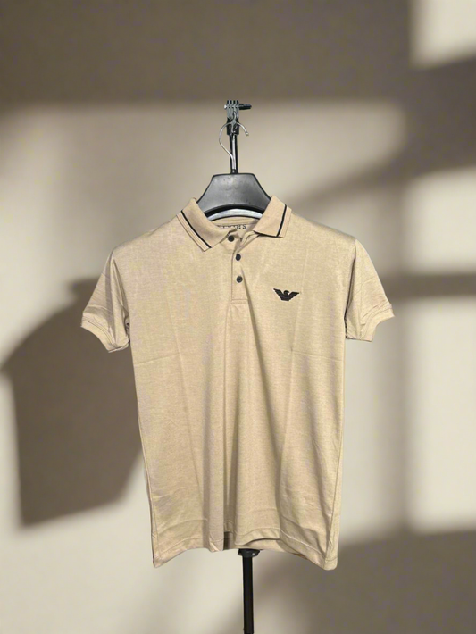 ARMANI Emb Collar T shirt Gold