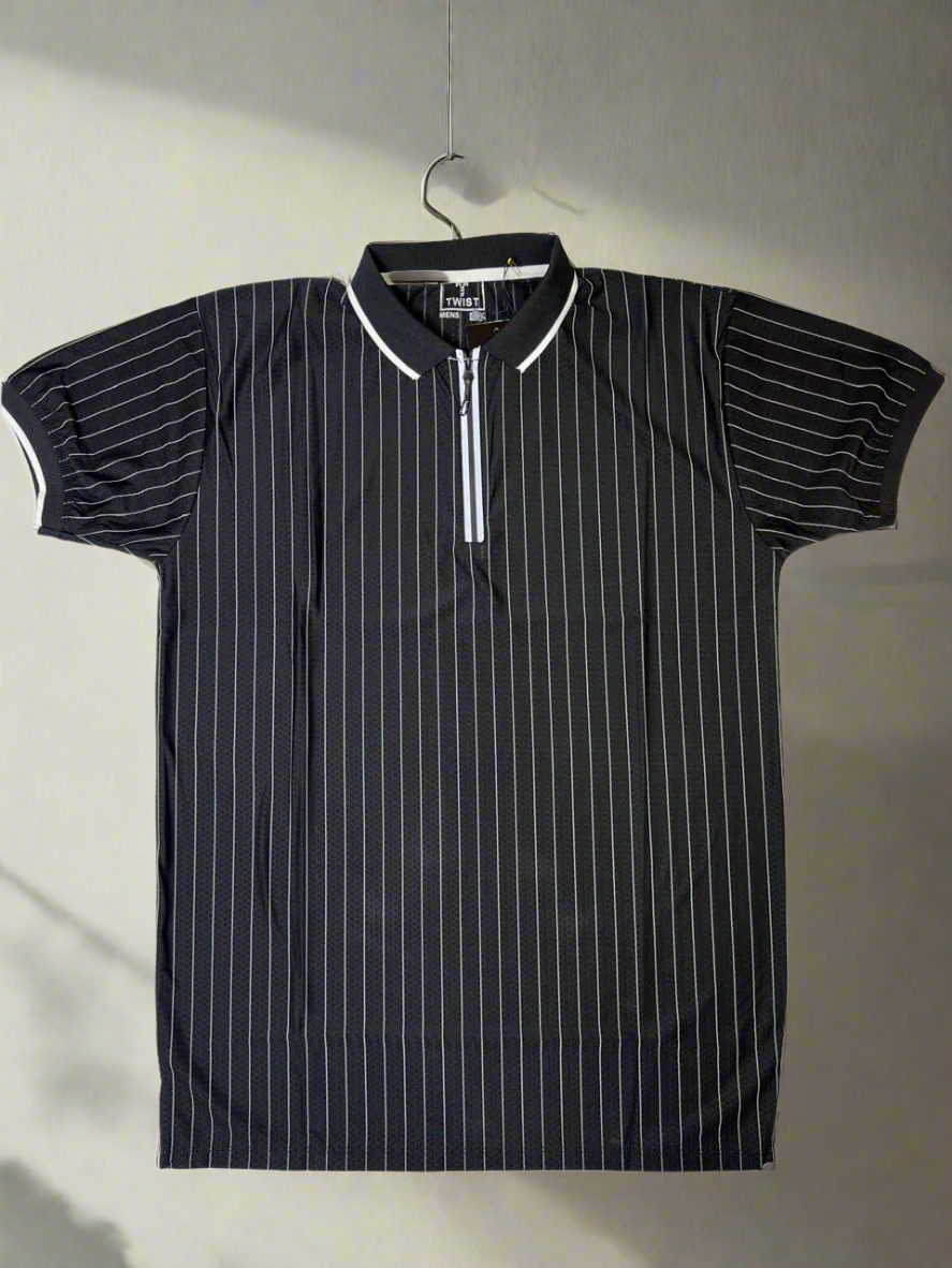 TWIST LINING INTER COLLAR DRI-FIT-T-SHIRT  BROWN   TW-12