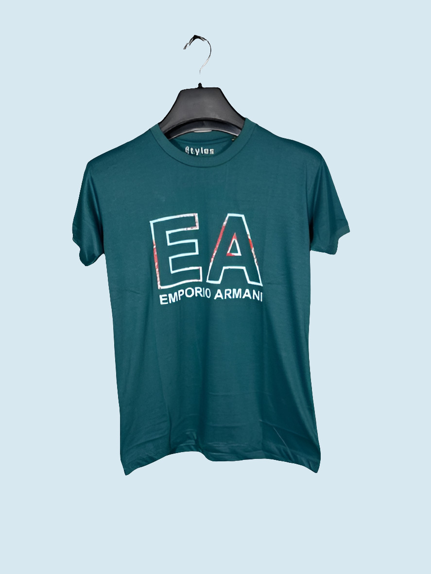 PRINT ROUND NECK HALF BAZU JERSEY T SHIRT TW:-103