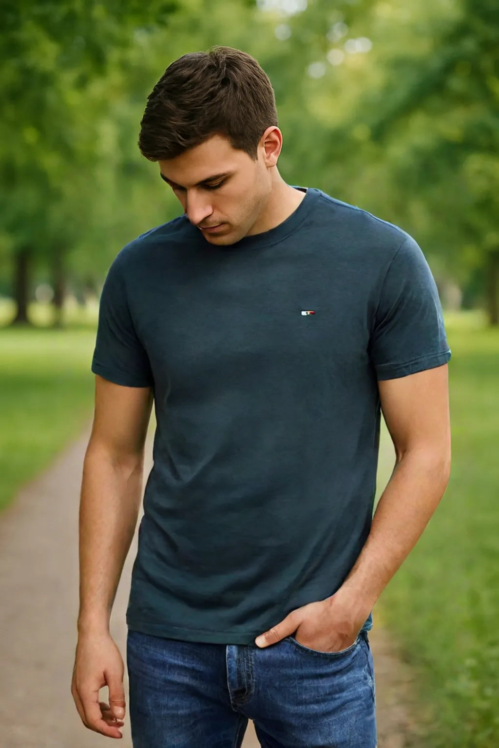 ROUND NECK HALF BAZU JERSEY T SHIRT TW:-122