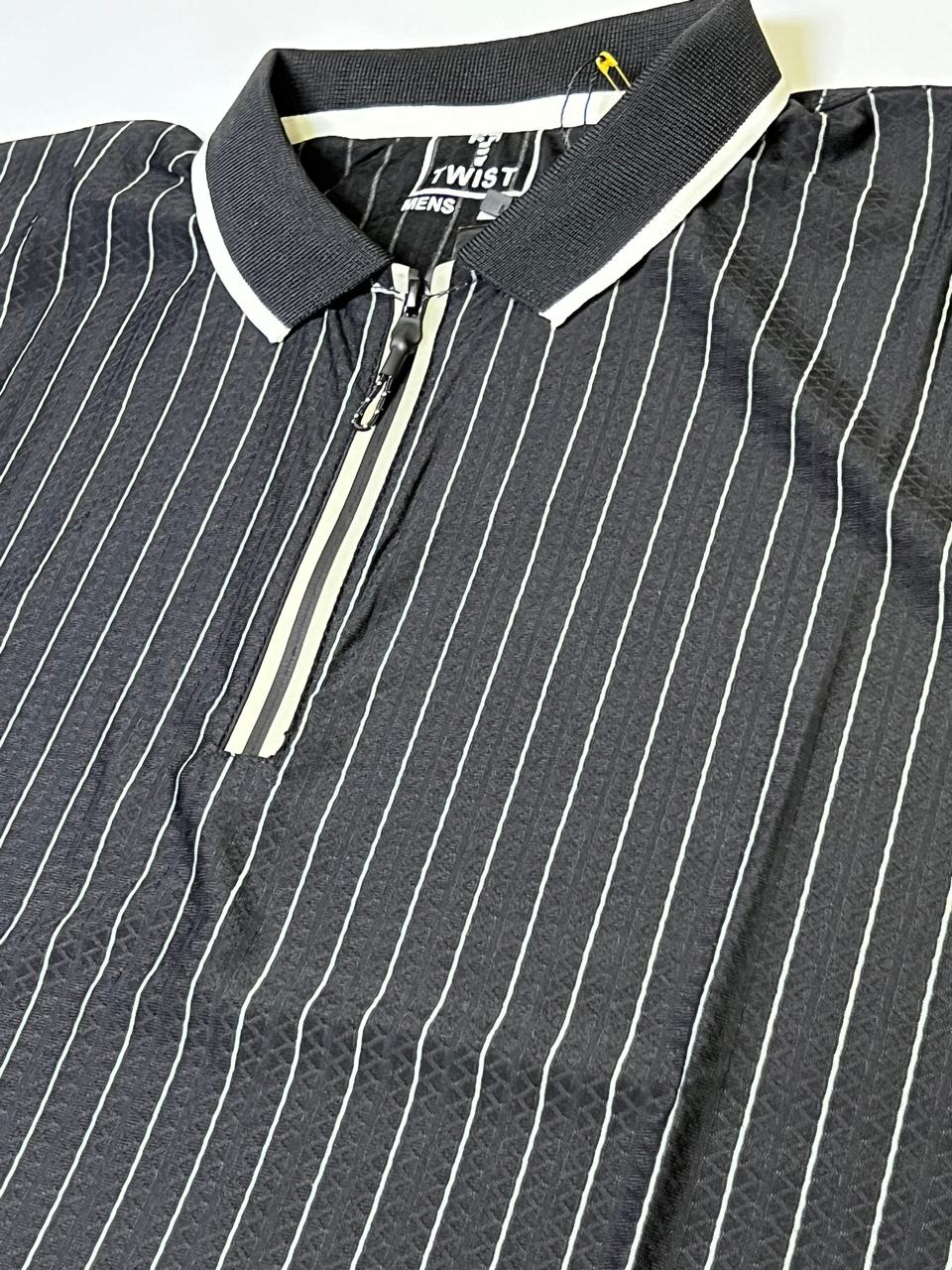 TWIST LINING INTER COLLAR DRI-FIT-T-SHIRT  BROWN   TW-12